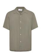 Slhrelax-Karlsson Shirt Ss Tops Shirts Short-sleeved Khaki Green Selected Homme