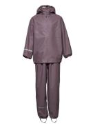 Basic Rainwear Set -Recycle Pu Outerwear Rainwear Rainwear Sets Purple CeLaVi