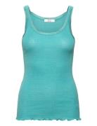 Cc Heart Poppy Silk Camisole Tops T-shirts & Tops Sleeveless Blue Coster Copenhagen