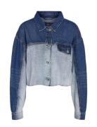 Nmrinna L/S Crop Dnm Jacket Colorblock Jakke Denimjakke Blue NOISY MAY