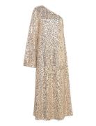 Net Sequins Maxi Dress Maxikjole Festkjole Gold ROTATE Birger Christensen