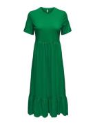 Onlmay Life S/S Peplum Calf Dress Jrs Knælang Kjole Green ONLY