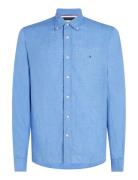 Pigment Dyed Li Solid Rf Shirt Tops Shirts Casual Blue Tommy Hilfiger