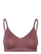 Lucia Bra Top Solid Lingerie Bras & Tops Soft Bras Tank Top Bras Brown Missya