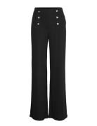 Stretch Jersey Wide-Leg Pant Bottoms Trousers Straight Leg Black Lauren Ralph Lauren