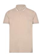 Hco. Guys Knits Tops Knitwear Short Sleeve Knitted Polos Beige Hollister