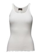 Rwbelle U-Neck Strap Elastic Top Tops T-shirts & Tops Sleeveless White Rosemunde