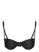 Ruched Bikini Bra Swimwear Bikinis Bikini Tops Wired Bikinitops Black Gina Tricot