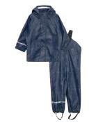 Nmmdry Rain Set Space Fo Noos Outerwear Rainwear Rainwear Sets Blue Name It