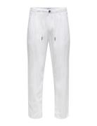 Onsleo Crop Linen Mix 0048 Pant Bottoms Trousers Chinos White ONLY & SONS