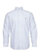 Custom Fit Striped Oxford Shirt Tops Shirts Casual Blue Polo Ralph Lauren