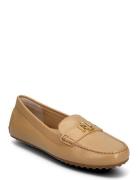 Barnsbury Nappa Leather Driver Loafers Flade Sko Beige Lauren Ralph Lauren