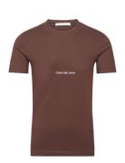 Institutional Tee Tops T-Kortærmet Skjorte Brown Calvin Klein Jeans