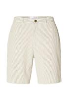 Slhregular-Karl Seersucker Shorts Noos Bottoms Shorts Casual Cream Selected Homme