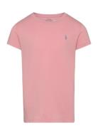 Cotton Jersey Crewneck Tee Tops T-Kortærmet Skjorte Pink Ralph Lauren Kids