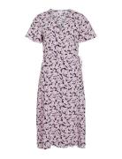 Vilovie S/S Wrap Midi Dress - Noos Knælang Kjole Purple Vila