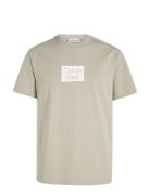 Cut Out Shadow Logo T-Shirt Tops T-Kortærmet Skjorte Beige Calvin Klein