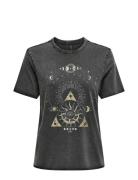 Onllucky Life Reg S/S Spirit Top Cs Jrs Tops T-shirts & Tops Short-sleeved Grey ONLY