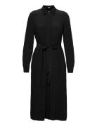 Shirt Dress With Lenzing™ Ecovero™ Knælang Kjole Black Esprit Collection