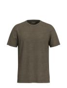 Slhaspen Slub Ss O-Neck Tee Noos Tops T-Kortærmet Skjorte Khaki Green Selected Homme