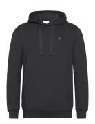 Hood Basic Badge Sweat - Gots/Vegan Tops Sweatshirts & Hoodies Hoodies Black Knowledge Cotton Apparel