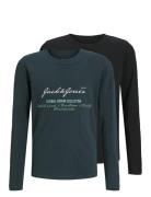 Jjgreat B2S Logo Tee Ls 2Pk Mp Jnr Tops T-shirts Long-sleeved T-Skjorte Multi/patterned Jack & J S