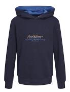 Jjgreat B2S Logo Sweat Hood Mni Tops Sweatshirts & Hoodies Hoodies Navy Jack & J S