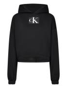 Sequin Hoodie Tops Sweatshirts & Hoodies Hoodies Black Calvin Klein Jeans