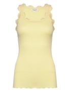 Rwbabette Sl U-Neck Long Lace Top Tops T-shirts & Tops Sleeveless Yellow Rosemunde