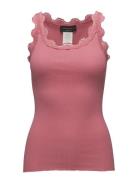 Rwbabette Sl U-Neck Long Lace Top Tops T-shirts & Tops Sleeveless Pink Rosemunde