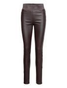 Fqshantal-Pa-Cooper Bottoms Trousers Leather Leggings-Bukser Brown FREE/QUENT