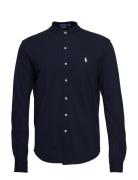 Custom Slim Fit Featherweight Mesh Shirt Tops Shirts Casual Navy Polo Ralph Lauren