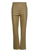 Slkaylee Pu Kickflare Pants Bottoms Trousers Leather Leggings-Bukser Green Soaked In Luxury