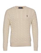 Cable-Knit Cotton Sweater Designers Knitwear Round Necks Cream Polo Ralph Lauren