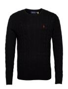 Cable-Knit Cotton Sweater Designers Knitwear Round Necks Black Polo Ralph Lauren