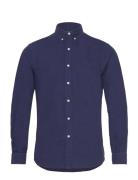 Slim Fit Garment-Dyed Oxford Shirt Tops Shirts Casual Navy Polo Ralph Lauren
