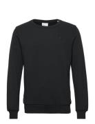 Erik Basic Badge Sweat - Gots/Vegan Tops Sweatshirts & Hoodies Sweatshirts Black Knowledge Cotton Apparel