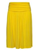 Skirt Knælang Nederdel Yellow Rosemunde