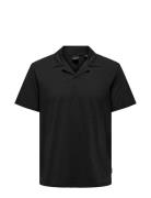 Onsabraham Reg Ss Resort Polo Cs Tops Polos Short-sleeved Black ONLY & SONS