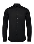 Plain Fine Twill Shirt, Wf Ls Tops Shirts Business Black Lindbergh Black
