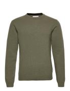 Cfkarl Lambswool Crew Neck Kni Tops Knitwear Round Necks Khaki Green Casual Friday