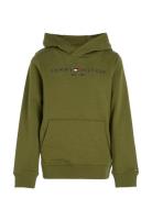 U Corp Logo Ess Hoodie Tops Sweatshirts & Hoodies Hoodies Green Tommy Hilfiger