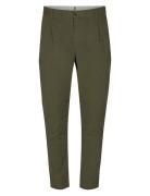 Akjulius Cotton Pleat Pant Bottoms Trousers Chinos Khaki Green Anerkjendt