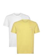 2 Pack Monologo T-Shirt Tops T-Kortærmet Skjorte Yellow Calvin Klein Jeans