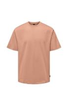 Onsfred Life Rlx Ss Tee Noos Tops T-Kortærmet Skjorte Cream ONLY & SONS