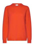 Straight O-Neck Sweater Tops Knitwear Jumpers Orange Davida Cashmere