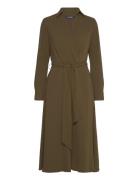 Long-Sleeve Georgette Midi Dress Designers Knee-length & Midi Green Lauren Ralph Lauren