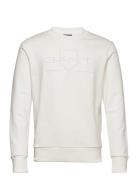 Reg Tonal Shield Cneck Sweat Tops Sweatshirts & Hoodies Sweatshirts White GANT