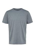 Slhaspen Ss O-Neck Tee Noos Tops T-Kortærmet Skjorte Grey Selected Homme