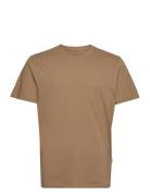 Slhaspen Ss O-Neck Tee Noos Tops T-Kortærmet Skjorte Brown Selected Homme